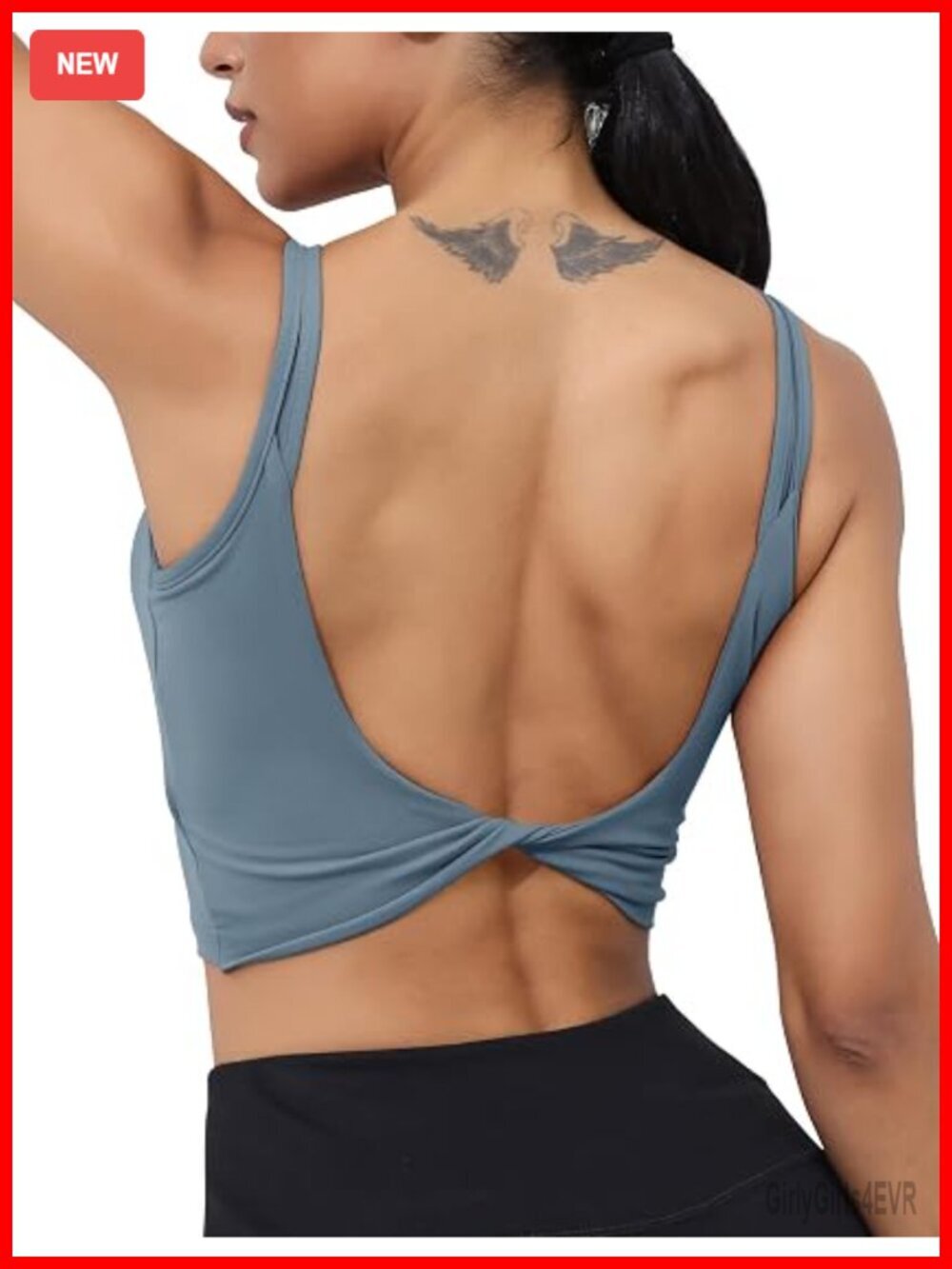 Backless Padded Sports Bra Crop Tank Top for Yoga Gym